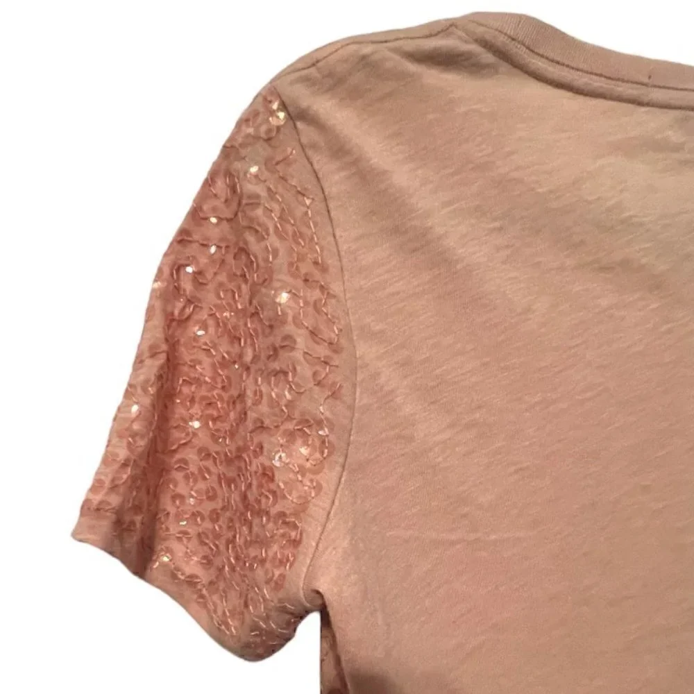 NWT J. Crew  Iridescent Sequins Embellished Sparkly T Shirt Size XS